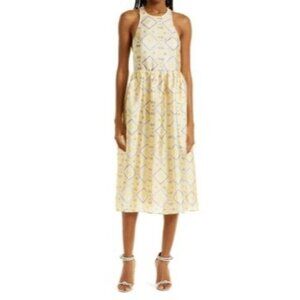 Baum und Pferdgarten Adeva Geo Print Recycled Polyester Blend Midi Dress in Past